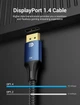 Кабель Displayport Vention DP-DP 1.4 8K Cotton Braided 2 м Blue (HCELH) - зображення 4