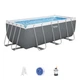 Басейн каркасний прямокутний Bestway 56457 Power Steel 13'6" x 6'7" x 48"/4.12m x 2.01m x 1.22m Rectangular Pool Set - изображение 1