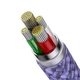 Кабель Baseus StarSpeed 3-in-1 Fast Charging Data Cable USB to Lightning+Type-C+MicroUSB 3.5А 1.2м (CAXS000005) Purple - изображение 5