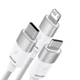 Кабель Baseus StarSpeed 3-in-1 Fast Charging Data Cable USB to Lightning+Type-C+MicroUSB 3.5А 1.2м (CAXS000002) White - изображение 3