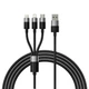 Кабель Baseus StarSpeed 3-in-1 Fast Charging Data Cable USB to Lightning+Type-C+MicroUSB 3.5А 1.2м (CAXS000001) Black - зображення 1