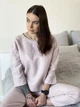 Льняной топ с надписью светло-розовый XL - linen island (132862) - изображение 4