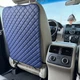 Захисна накидка на сидіння автомобіля від ніг дитини з перфорованої Еко-шкіри Темно-синя з темно-синім рядком - зображення 3