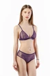 Комплект женский бюстгальтер с мягкой чашкой и трусики-слипы из сеточки Felisiya Lingerie Фиолетовый 2004+276-2817с L - изображение 2
