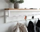 Вішалка настінна 80 см – 14 гачків, дерево + метал | LOFT Білий Дуб CR.MW-8.6 - зображення 3
