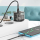 Мережевий зарядний пристрій HOCO N34 Dazzling dual-port PD20W+QC3.0 charger set(Type-C to Type-C) Transparent Black (6931474799180) - изображение 6