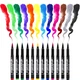 Набір акварельних фломастерів Centropen Aquarelle 1-9 мм 12 шт + 1 чорний лінер + 5 аркушів акварельного паперу А4 + пензлик (9383) - зображення 3