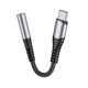Аудиокабель HOCO LS33 Type-C to 3.5 female, nylon braid, 0,12m, Metal Gray 6931474761163 - изображение 3