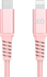 Kabel Xqisit NP Cotton Braided USB Type-C - Lightning 2 m Pink (4029948221953) - obraz 1