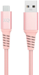 Кабель Xqisit Nylon Braided USB Type-C - USB Type-A 2 м Pink (4029948221397) - зображення 1