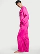 Пижама (сорочка+штани) Victoria's Secret Satin Long Pajama Set Fuchsia Frenzy S яскраво-рожевий - зображення 2