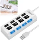 USB HUB з переключателями 4 порти Digital Hub White - зображення 1