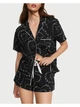 Пижама (рубашка+шорты) Victoria's Secret Flannel Short Pajama Set Black Swirl Hearts XS черная в сердечках - изображение 1