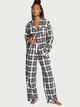 Піжама (сорочка + штани) Victoria's Secret Flannel Long Pajama White S Біла в клітинку - зображення 1