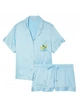 Піжама (сорочка+шорти) Victoria's Secret Pj Set Satin Blue Short Lemon S с лимоном - изображение 3