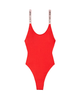 Купальник сплошной Victoria's Secret Shine Strap с камешками на шлейках S красный (VS010696) - изображение 2