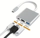 Адаптер Type-C на HDMI USB 3.0, Переходник для MacBook Apple Samsung Asus HP Type-С USB-хаб 4K (Type-C-HUB-3in1-SL) Silver - изображение 1
