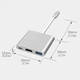 Адаптер Type-C на HDMI USB 3.0, Переходник для MacBook Apple Samsung Asus HP Type-С USB-хаб 4K (Type-C-HUB-3in1-SL) Silver - изображение 3