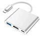 Адаптер Type-C на HDMI USB 3.0, Переходник для MacBook Apple Samsung Asus HP Type-С USB-хаб 4K (Type-C-HUB-3in1-SL) Silver - изображение 4