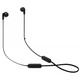 Бездротові навушники вкладиші із мікрофоном JBL T215BT Black (JBLT215BTBLK), закриті, 16 годин автономно. роботи, з мікрофоном, пульт - зображення 1