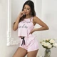Женская пижама комплект маечка шорты New Style М бело-розовый (2-250) - изображение 1