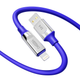Кабель для заряджання та обміну даними USB YOKI YK-UL61 ULTRA Series USB/Lightning 12W (2.4A/5V) 1.2m Blue - зображення 4