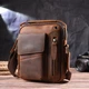 Вінтажна чоловіча сумка з натуральної шкіри 21293 Vintage коричнева - зображення 7