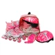 Роликовые коньки раздвижные с защитой и шлемом Power Supers 9456 размер 31-34 Pink-White - изображение 1