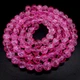 Бусины стеклянные Битое стекло гладкий шарик, цвет Ярко-розовый, диаметр: 10 мм, нить около 84 шт, длина 80 см - изображение 1