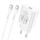 Сетевое зарядное устройство Hoco N22 PD25W PD 2 Type-C + кабель Type-C to Type C - изображение 1