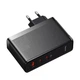Мережевий зарядний пристрій BASEUS GaN5 Pro Fast Charger 140W USB+2Type-C 5A Black - зображення 4