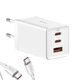 Сетевое зарядное устройство BASEUS GaN5 PRO Quick Charger 65W 1USB+2Type-C 5A White - изображение 1