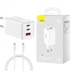 Сетевое зарядное устройство BASEUS GaN5 PRO Quick Charger 65W 1USB+2Type-C 5A White - изображение 2