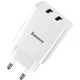 Сетевое зарядное устройство Baseus Speed Mini Dual U 10.5W 2USB 2.1A Travel Charge White - изображение 2
