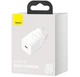 Сетевое зарядное устройство Baseus 25W 1Type-C Super Si Quick Charger QC3.0+PD3.0 3A White - изображение 9