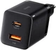 Мережевий зарядний пристрій BASEUS Super Si Pro Quick Charger 30W 1USB+1Type-C 3A Black - зображення 1