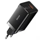 Сетевое зарядное устройство BASEUS GaN5 PRO Quick Charger 65W 1USB+2Type-C 5A Black - изображение 4