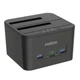 Док-станція клонувальник Fideco для двох HDD 2.5"/3.5" SATA/SSD 2xUSB 3.0 + SD/TF (FDS1SA2SA2PB 6341) Чорна - зображення 1