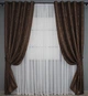 Комплект штор на люверсах VR-Textil Лен мрамор Pavliani № 1173ш 150х250 см 2 шт Коричневый (37-0038) - изображение 2