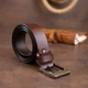 Ремінь чоловічий з класичною пряжкою Vintage 20357 коричневий 110-120 см - зображення 7