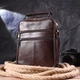 Удобная мужская сумка с ручкой кожаная 21276 Vintage коричневая - изображение 8