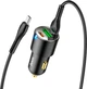 Автомобильное зарядное устройство Hoco NZ6 PD45W 3-port(2C1A) car charger set (Type-C to Type-C) Black (6931474765208) - изображение 4
