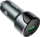 Автомобильное зарядное устройство Hoco Z42 Light road dual port digital display PD20W+QC3.0 car charger Metal Gray (6931474742551) - изображение 3
