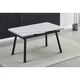 Стол обеденный раскладной MADRID CERAMIC 120(180)*85 белый глянец / черный каркас - изображение 1