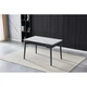 Стол обеденный раскладной Intarsio BONN CERAMIC 130(180)*80 белый глянец / черный каркас - изображение 2