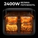Аерогриль фритюрниця SOKANY SK-10005 Чорний на 2 відділеня 10 л сенсорна мультипіч аерофритюрниця 2400 Вт подвійна (SK10005) - зображення 3