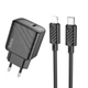 Мережевий зарядний пристрій Hoco CS22A Value 30 Вт USB-C PD/QC з кабелем Lightning чорний - зображення 1