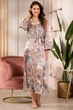 Длинный шелковый халат Mia-Amore 3869 2XL/3XL Принт - изображение 1