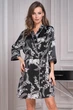 Домашний женский халат Mia-Amore 3483 S/M Черно-Белый - изображение 1