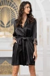Короткий запашной халат Mia-Amore 3903 4XL/5XL Черный - изображение 2